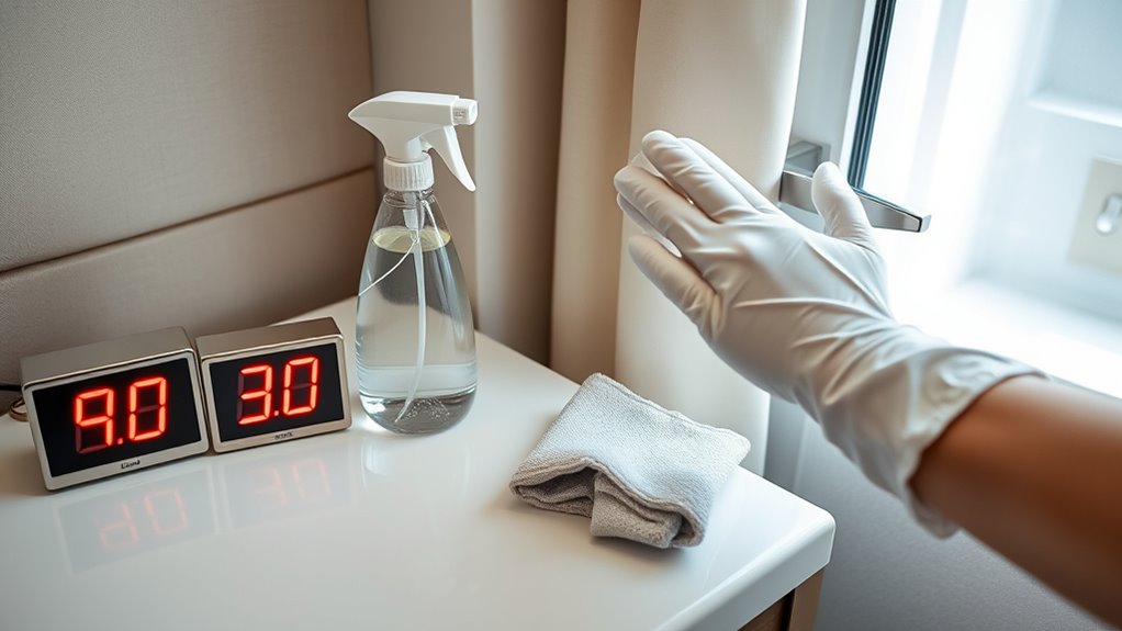 disinfect high touch surfaces regularly