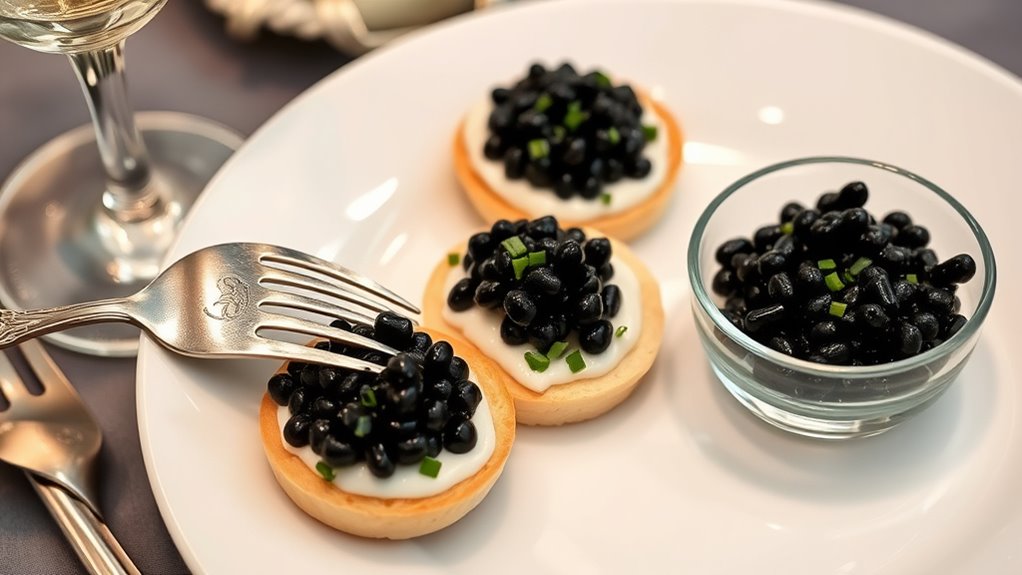 elegant sustainable caviar pairings