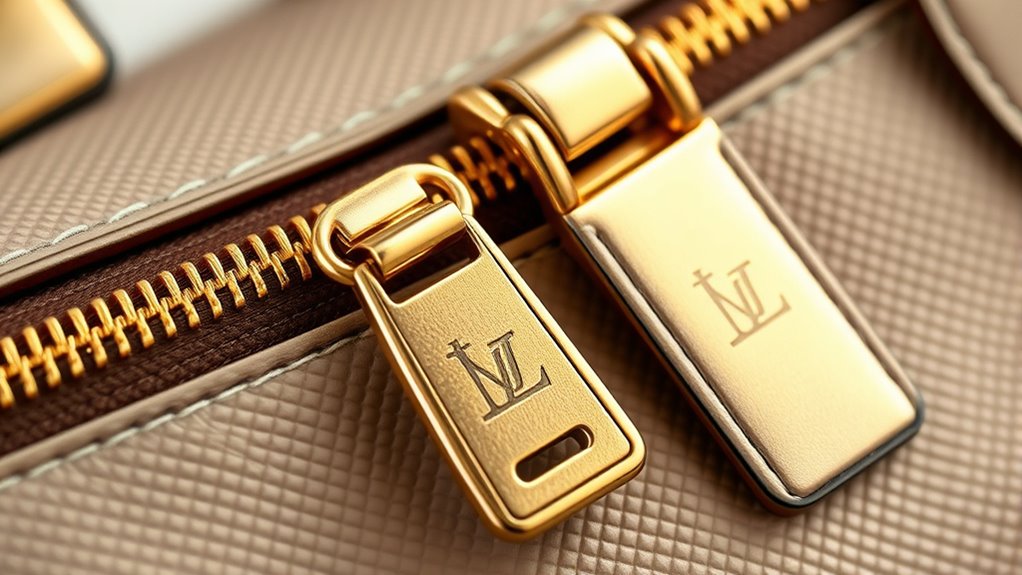 examine hardware and zippers