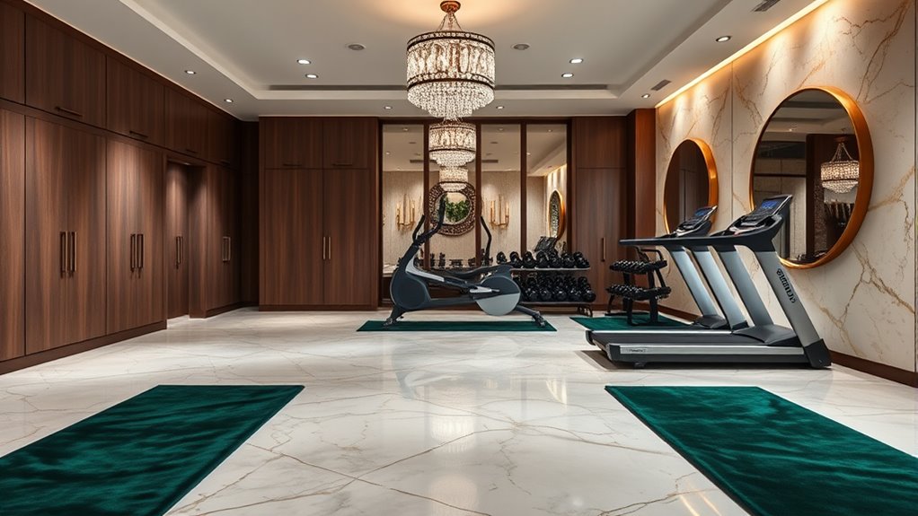luxurious stylish gym decor