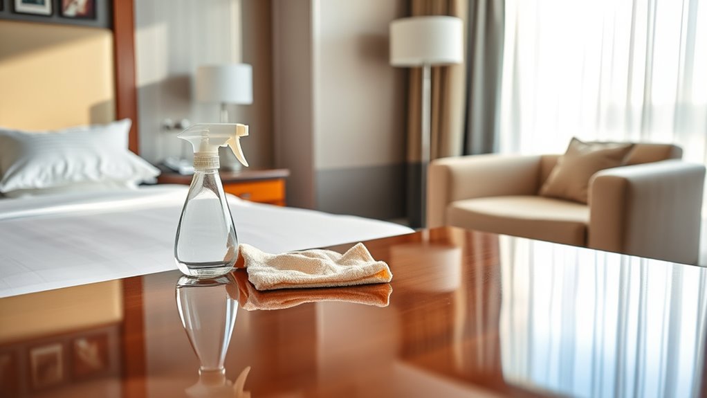 sanitize furniture and desks