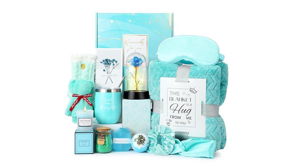 spa basket with blanket