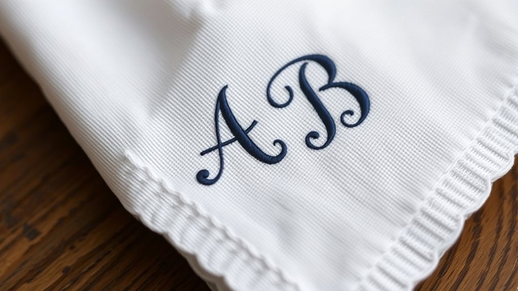 strategic monogram placement and style