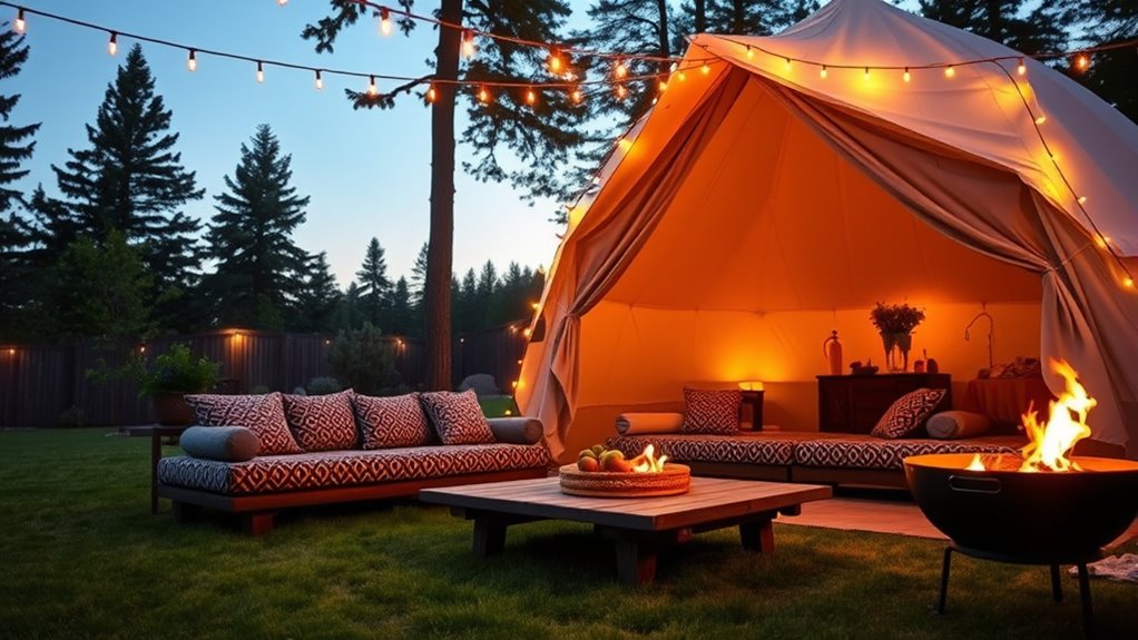 backyard luxury glamping experience