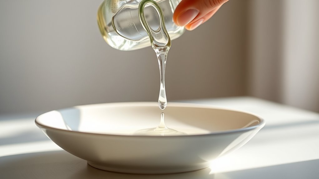 pour perfume carefully neatly