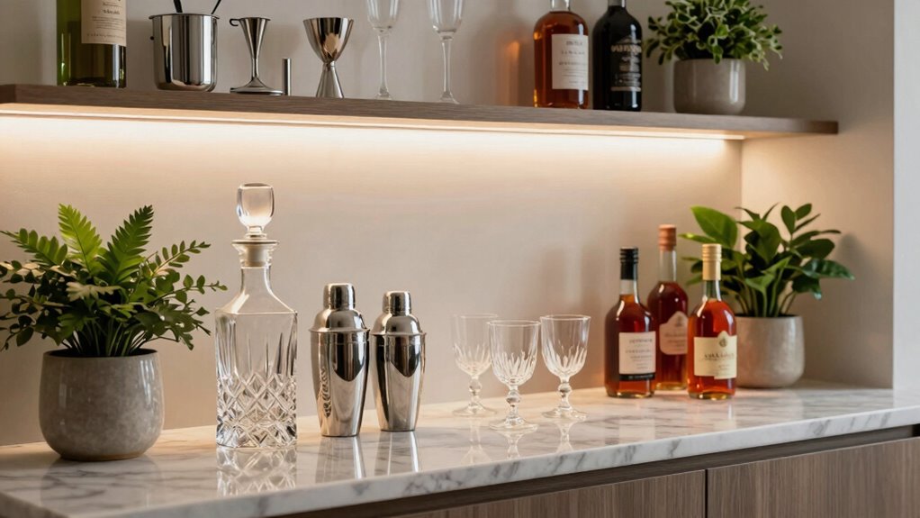 elegant home cocktail setup