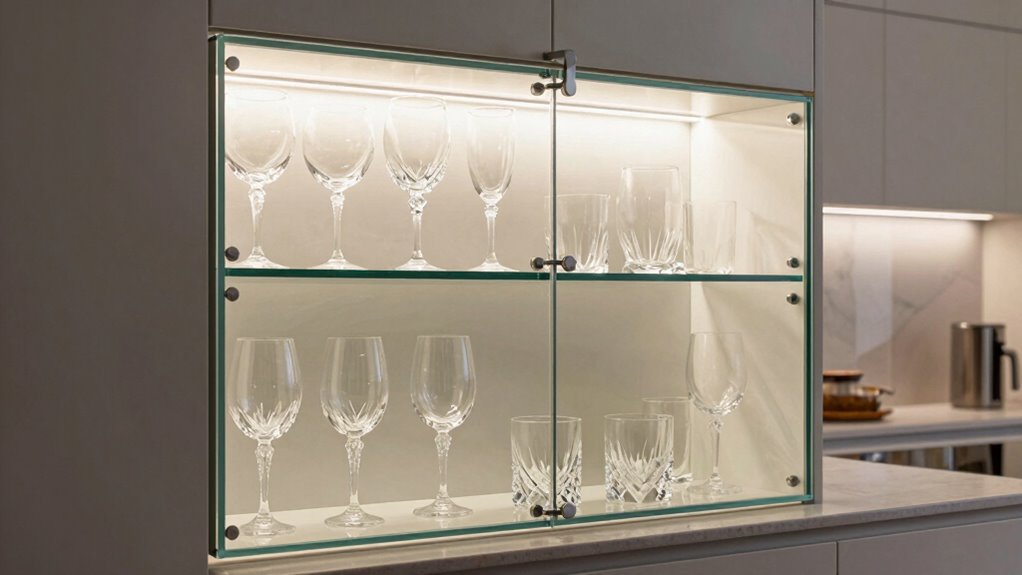 elegant safe glassware storage
