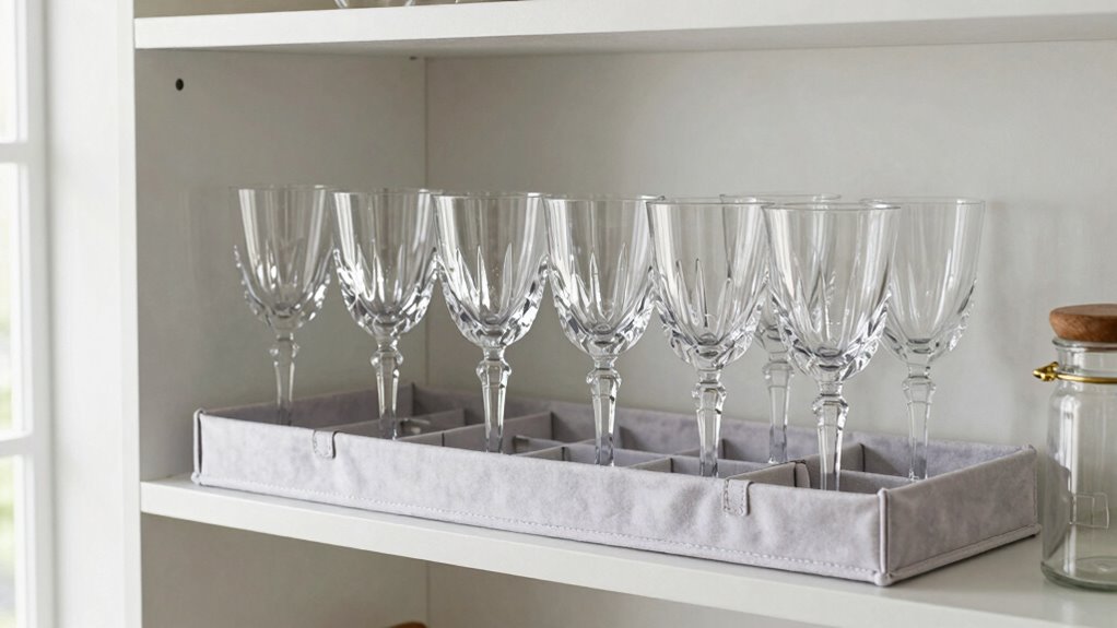 securely organize delicate glassware