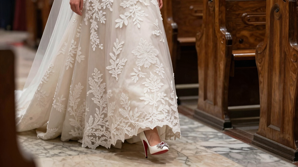 Taylor Swift Walks Down The Aisle In Custom Christian Louboutin Shoes To Marry Travis Kelce