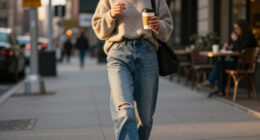 Hold The Skinny Jeans—This Is The Denim Trend Fashion People In NYC Are Wearing With White Sneakers