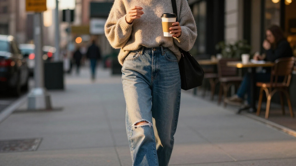 Hold The Skinny Jeans—This Is The Denim Trend Fashion People In NYC Are Wearing With White Sneakers
