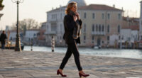 Maggie Gyllenhaal Ushers In Fall Wearing Wine-Colored Pumps At 2026 Venice Film Festival