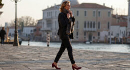Maggie Gyllenhaal Ushers In Fall Wearing Wine-Colored Pumps At 2026 Venice Film Festival