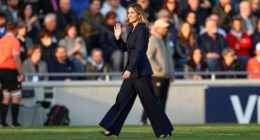 Princess Kate Dresses Up A Pair Of Comfy Wide-Leg Pants For A Trip To The Rugby Pitch