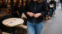 Rihanna Pairs Her Ribbon-Trimmed Dior Jacket With Jeans For Dinner In Paris