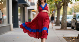 Anne Hathaway’s Maternity Style Is All Romance And Primary Colors