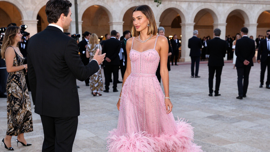 Hailey Bieber Proves Bubblegum Pink Is Her Color In A Custom Chanel Gown